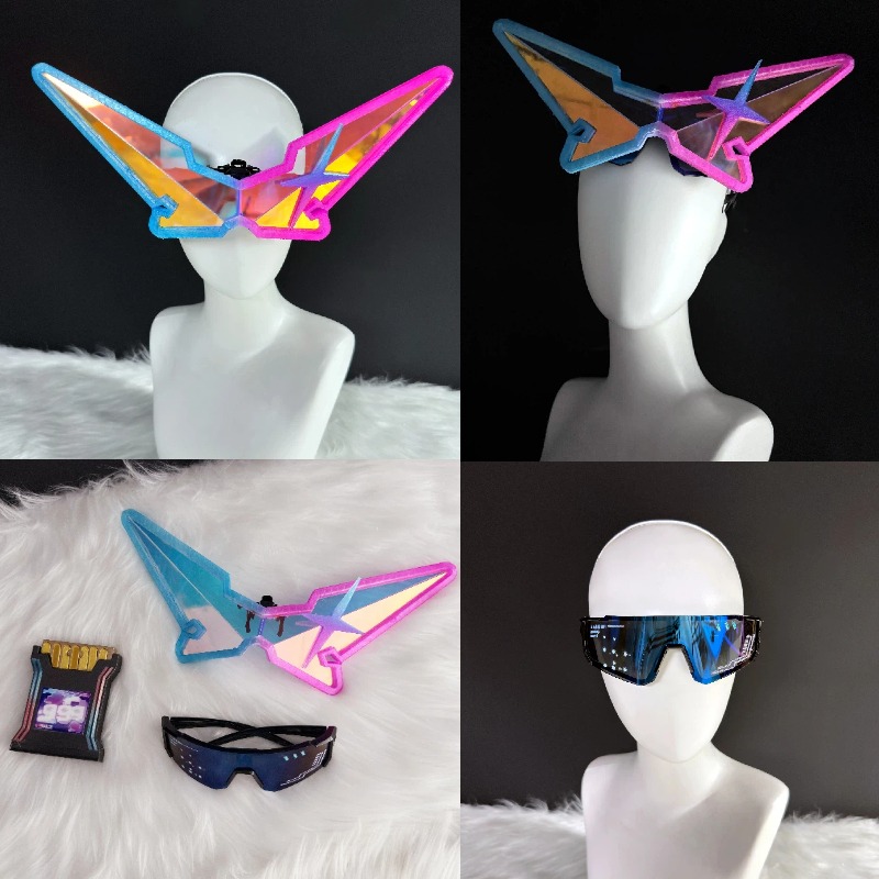 Prop Para Cosplay - مجموعة نظارات ملونة لشخصية سيلفر وولف